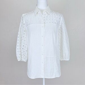 Akris Punto Ivory Eyelet Blouse